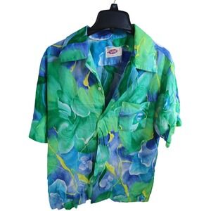 Vintage Pomare Hawaii Mens Short Sleeve Button Up Tropical Floral Aloha Shirt